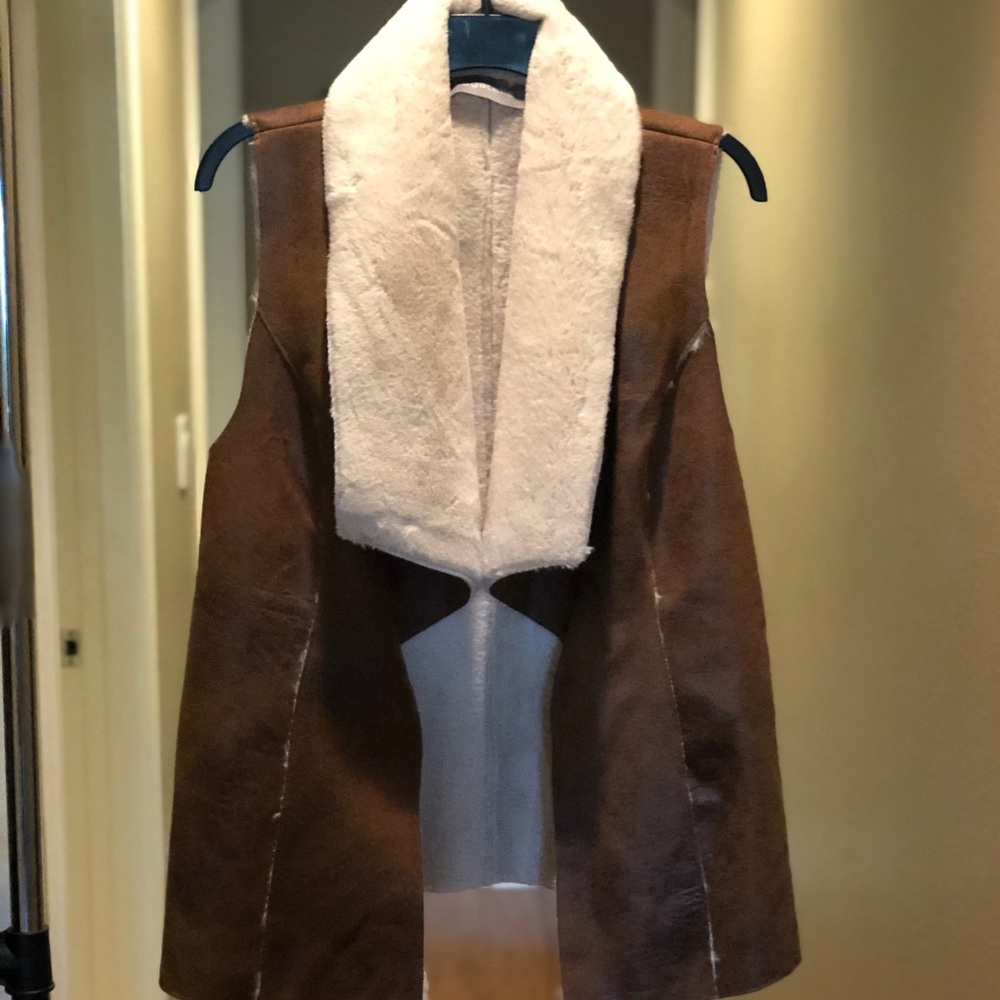 Faux leather vest